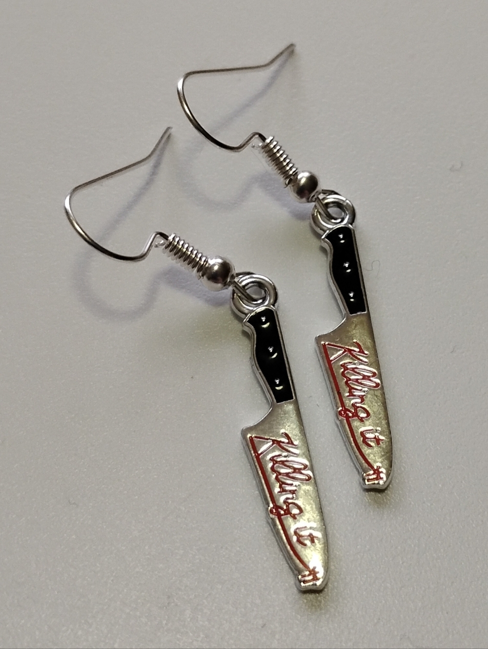 Knife Horror Thriller Acrylic Dangle Earrings
